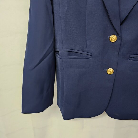 Pretty Garden Blazer Navy Blue Academia Preppy Office Classic M NWOT - Picture 4 of 10